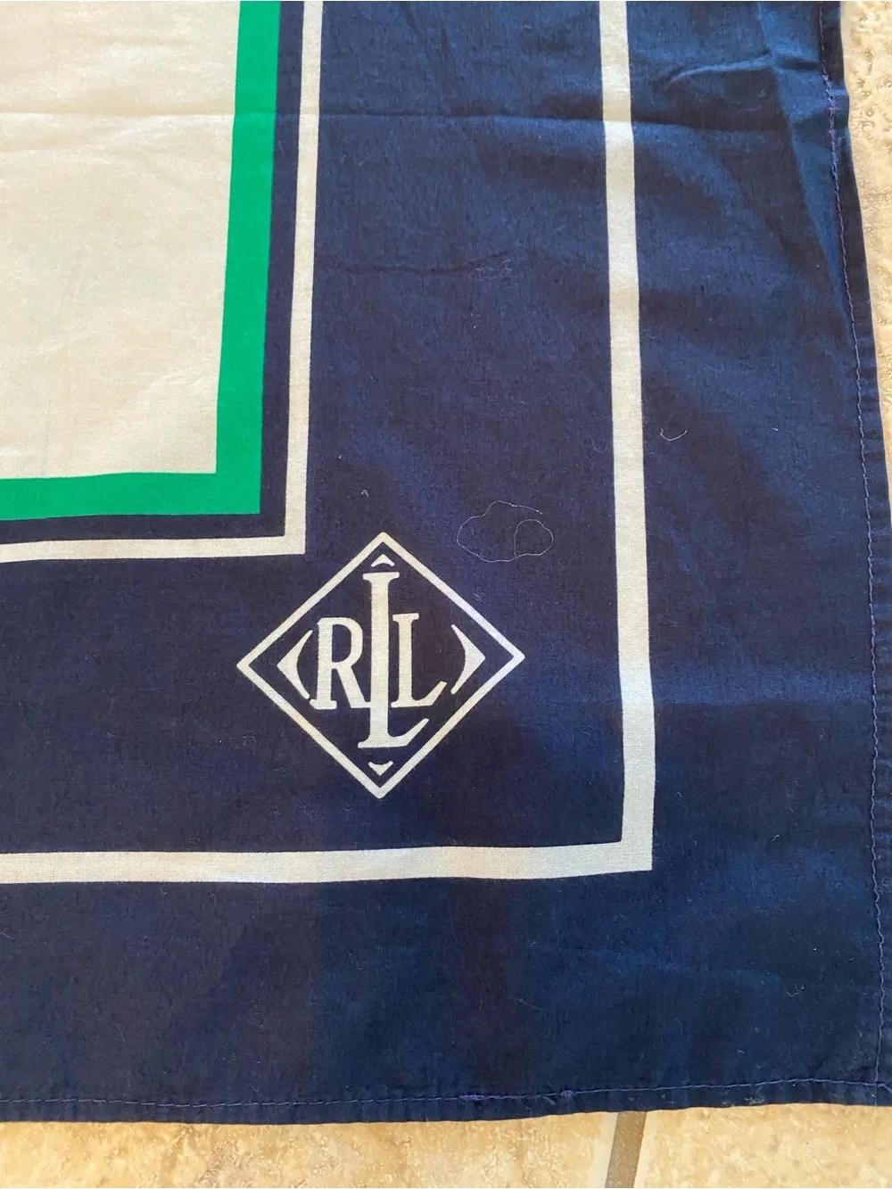 Lauren Ralph Lauren Green Navy and White Swim Sarong